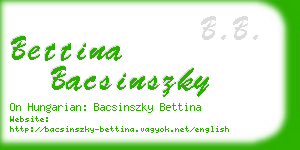 bettina bacsinszky business card